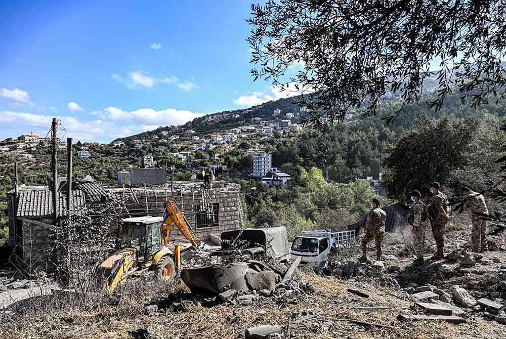 Serangan udara Israel memusnahkan banyak bangunan di Selatan Lubnan. Foto AFP