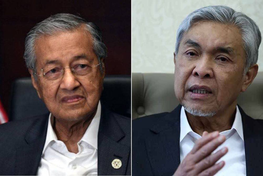 Gambar dari kiri: Tun Mahathir, Ahmad Zahid