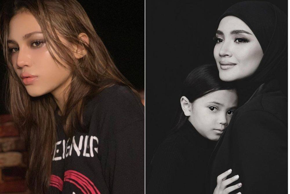 Puteri Balqis (kiri), Fazura mengagumi susunan kata-kata daripada Puteri Balqis dalam puisi istimewa kepada anaknya, Fatima.