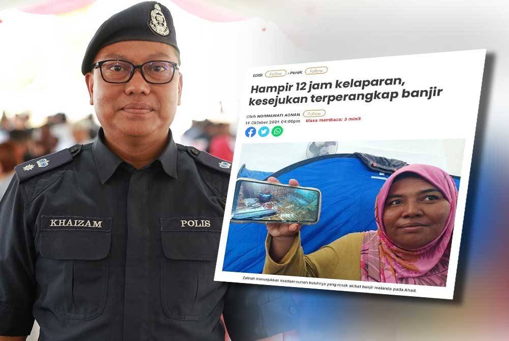 Mohd Khaizam (kiri), Laporan Sinar Harian pada Isnin.