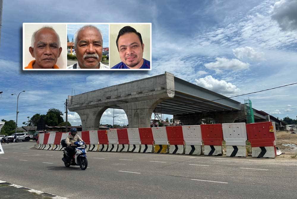 Jalan di hadapan Pasar Siti Khadijah, Kota Bharu. Gambar hiasan. (Gambar kecil: Mat Nawi Mat Noh, Che Hassan, dan Mohd Fatah Mohd Shorgia)