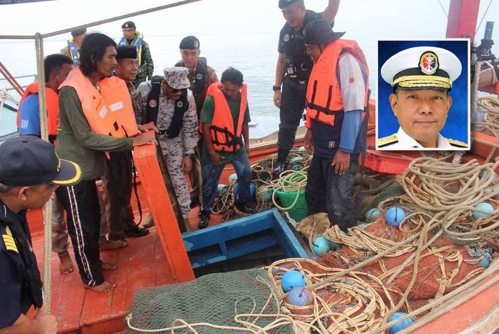 Op Naga berjaya menahan 598 nelayan asing yang mencuri hasil laut di perairan negara. Gambar kecl: Mohd Rosli