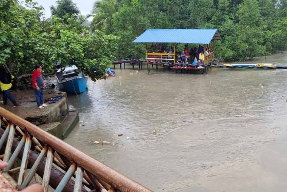 Muara sungai lokasi kejadian kanak-kanak dilaporkan dikhuatiri lemas di Kampung Lokub, Sepanggar, Kota Kinabalu.