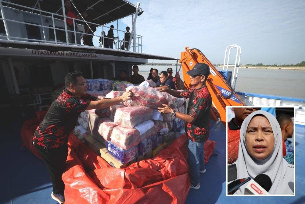 Sebanyak 4.4 tan metrik barangan keperluan asas dihantar ke Pulau Redang sebagai persediaan menghadapi musim tengkujuh tahun ini. (Gambar kecil: Mazura)