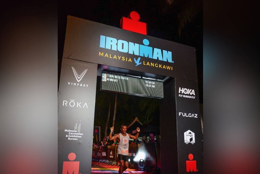 Tajudin berjaya meraih gelaran Ironman Malaysia selepas menghabiskan cabaran dalam masa 15 jam 54 minit 23 saat.