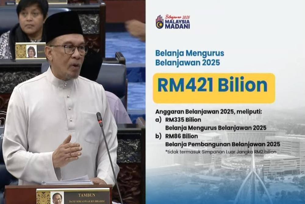 Anwar ketika membentangkan Belanjawan 2025 Malaysia Madani di Dewan Rakyat pada Jumaat.