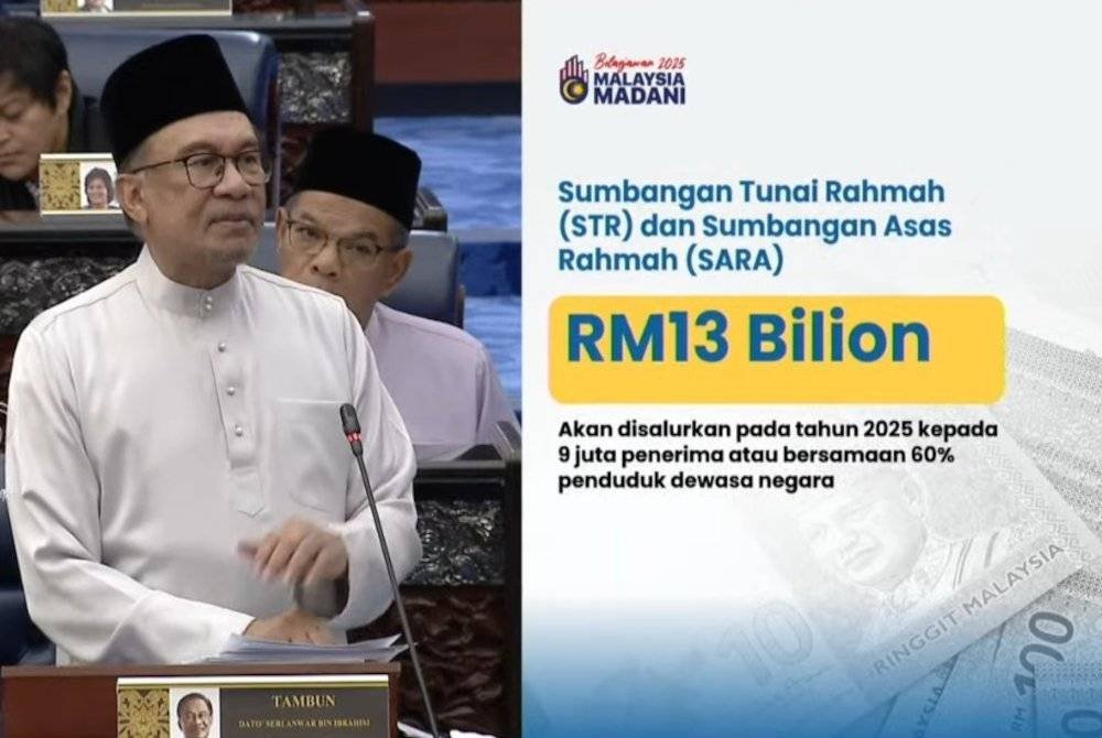 Anwar ketika membentangkan Belanjawan 2025 Malaysia Madani di Dewan Rakyat pada Jumaat.