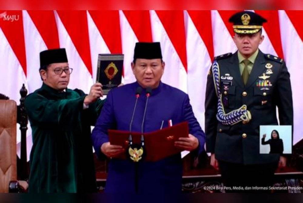 Prabowo Subianto pada Ahad mengangkat sumpah sebagai Presiden Indonesia yang kelapan bagi penggal 2024 hingga 2029. Foto Facebook Prabowo Subianto