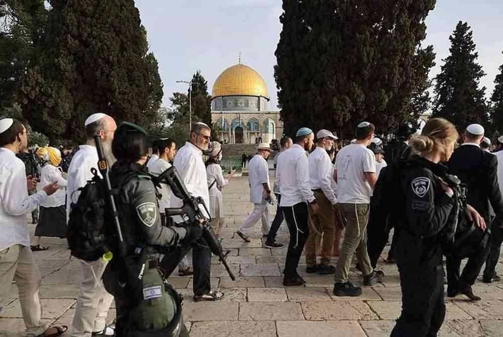 Jordan mengutuk &#039;serbuan&#039; di pekarangan Masjid Al-Aqsa oleh peneroka pelampau di bawah perlindungan tentera Israel. Foto Agensi