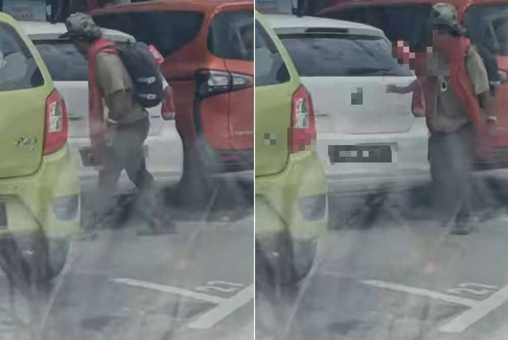 Lelaki warga asing yang mematahkan pengelap cermin belakang beberapa buah kenderaan berhampiran Terminal Bas Batu Pahat sudah ditahan polis. Foto media sosial