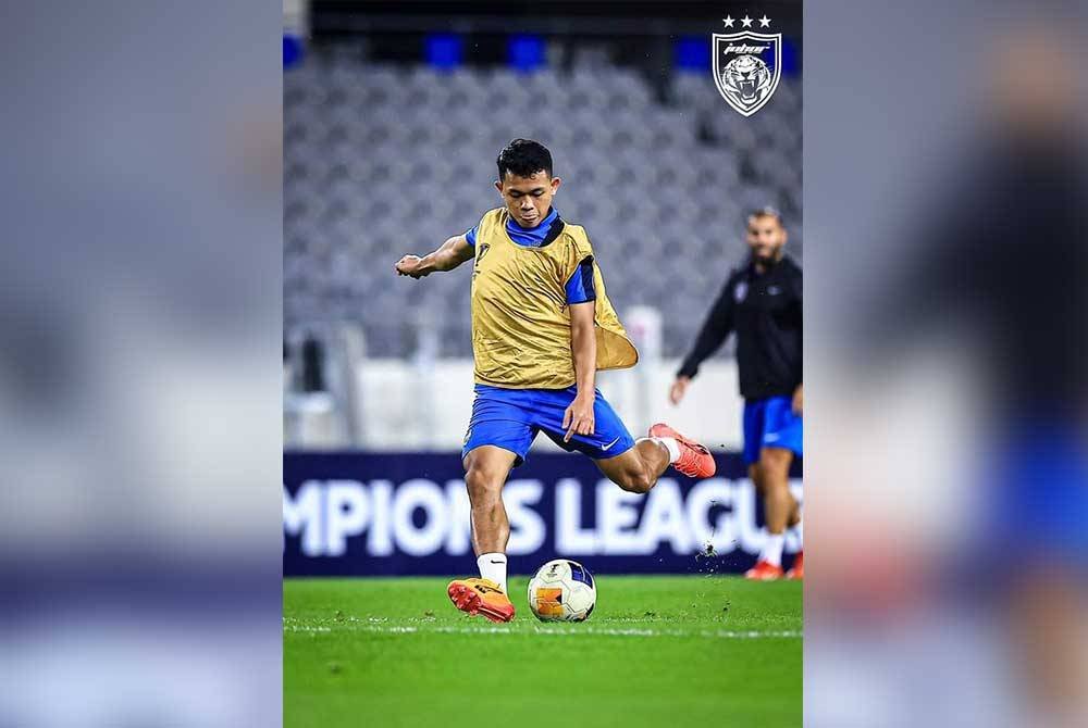 Arif Aiman Hanapi turut menjalani latihan di Stadium Yongin Mireu. Foto: Johor Southern Tigers