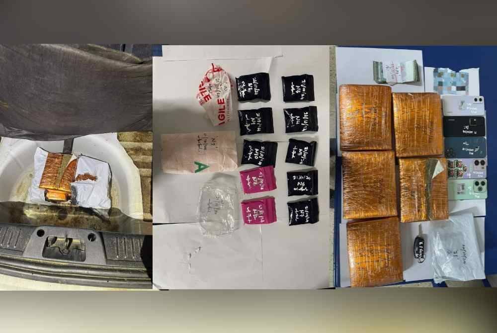 Hasil pemeriksaan terhadap kenderaan terbabit menemui lima kilogram dadah jenis ganja bernilai RM15,500 yang disorokkan dalam but belakang.