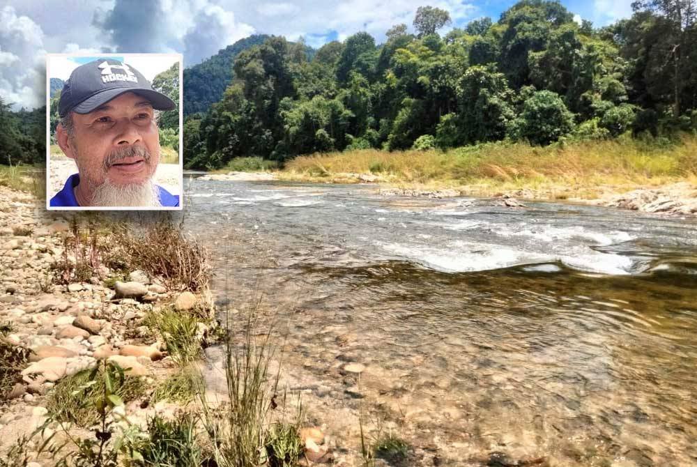 Suhu air Sungai Balah di Pangkalan Pati, Kampung Kuala Balah dikatakan sesuai untuk penternakan kelah. Gambar kecil: Abdul Wahid