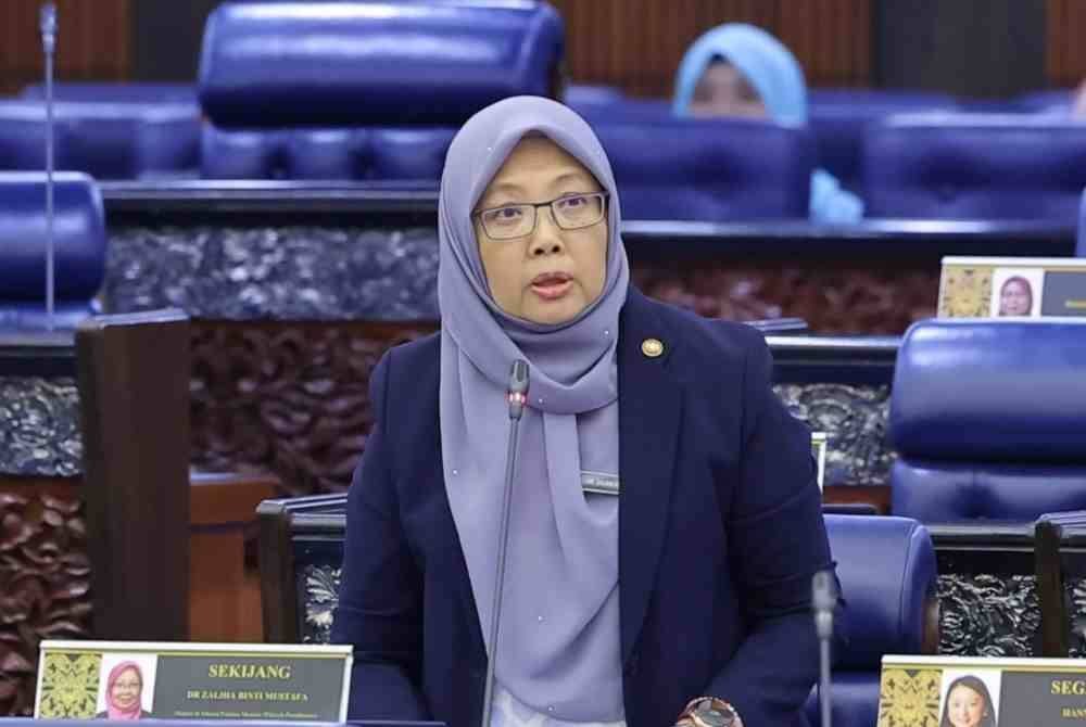 Menteri di Jabatan Perdana Menteri (Wilayah Persekutuan) Dr Zaliha Mustafa pada Persidangan Dewan Rakyat sempena Mesyuarat Ketiga Penggal Ketiga Parlimen ke-15 di Bangunan Parlimen pada Khamis. Foto Bernama