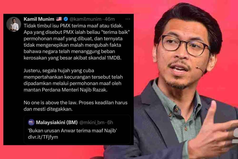 Hantaran Muhammad Kamil di laman sosial, X pada Jumaat.