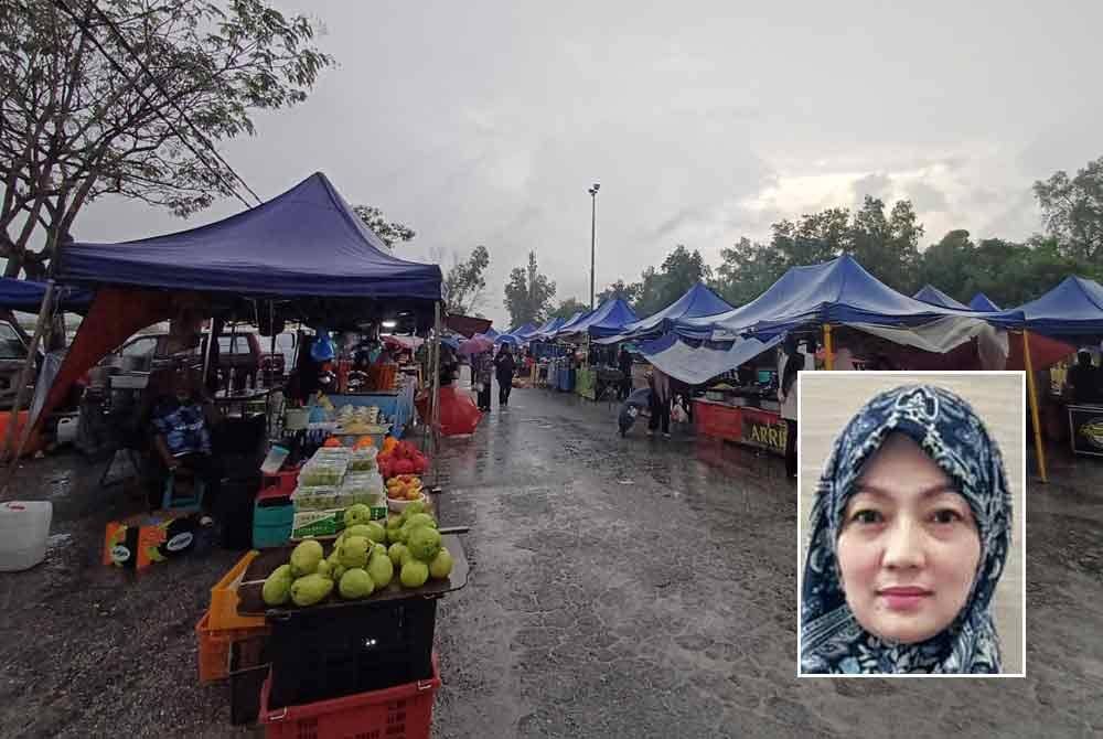 Perkampungan Sungai Isap antara pasar malam yang menjadi tumpuan pengunjung pada setiap Sabtu. Gambar kecil: Nor Hayatul Huda