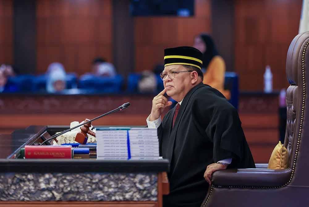 Dewan Rakyat Speaker Tan Sri Johari Abdul during the Dewan Rakyat session, today. - Photo by Bernama