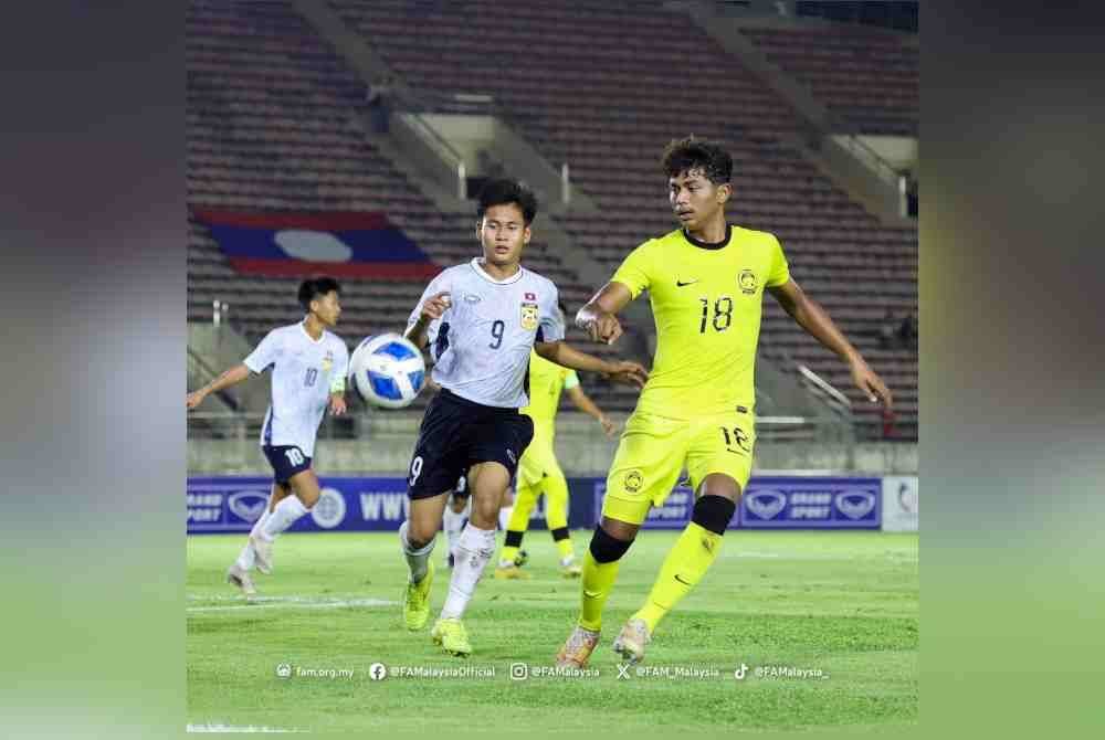 Skuad negara hanya mampu seri 2-2 ketika menentang Laos. Foto FAM