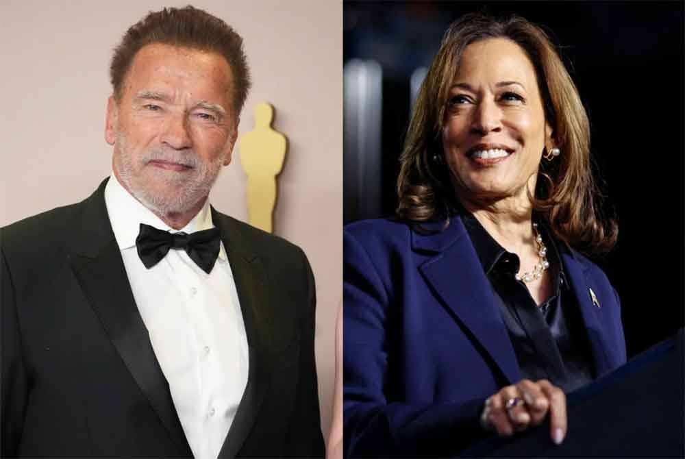 Arnold Schwarzenegger sokong Kamala Harris untuk Presiden.