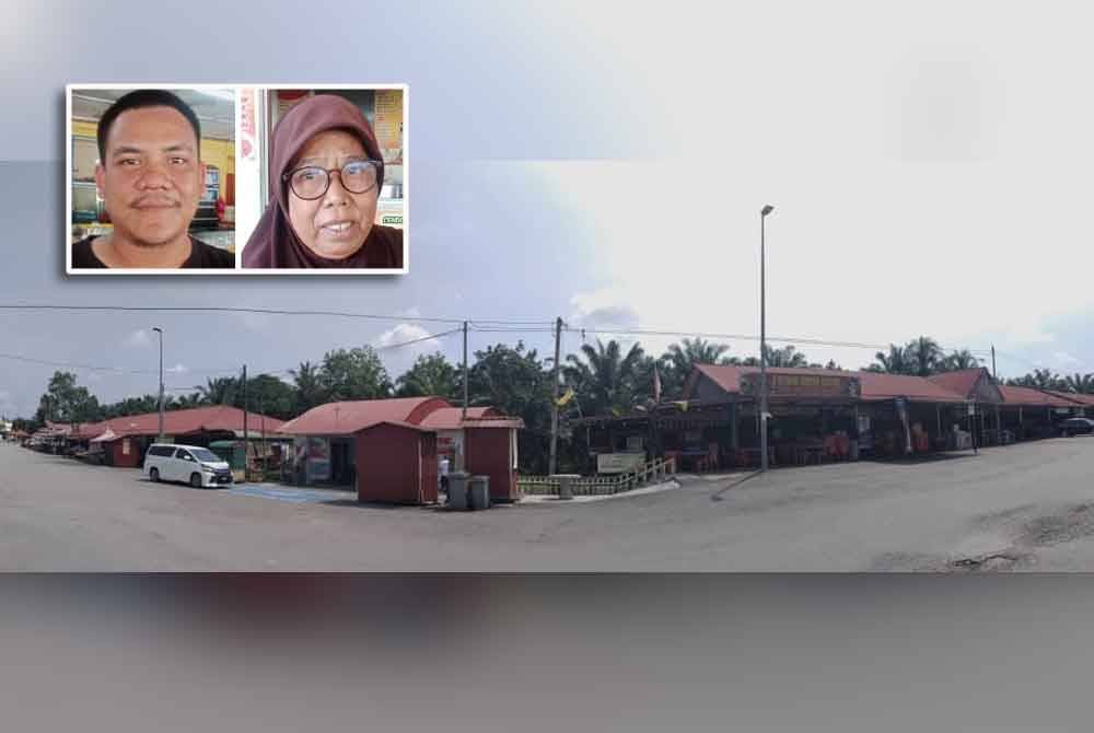 Gerai di simpang empat Bandar Seri Jempol yang sudah berusia 41 tahun perlu dibaik pulih berikutan keadaannya semakin usang. Gambar kecil: Mohammad Fakrul Akmal dan Nor Hayati