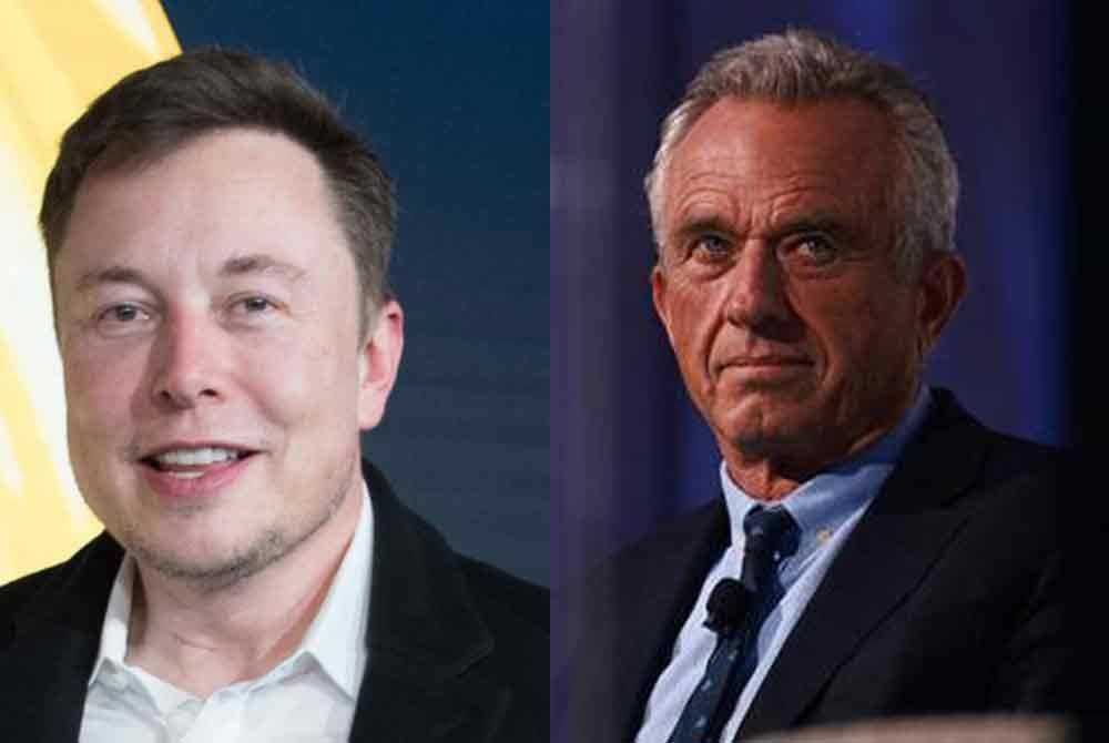 Gambar dari kiri: Elon Musk, Kennedy Jr