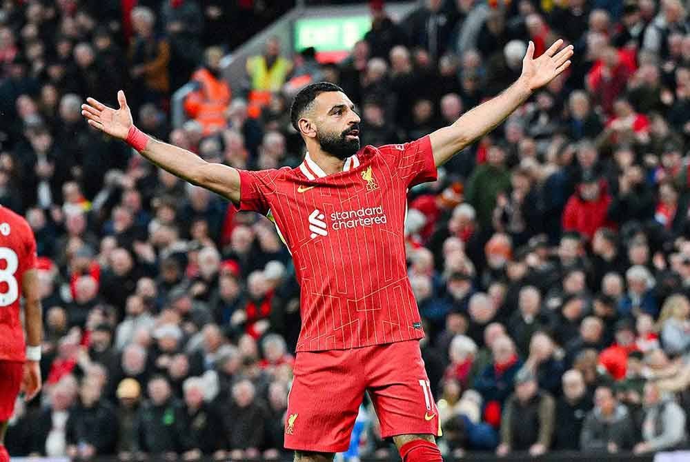 Salah jelmakan tiga mata buat Liverpool di Anfield. Foto Agensi