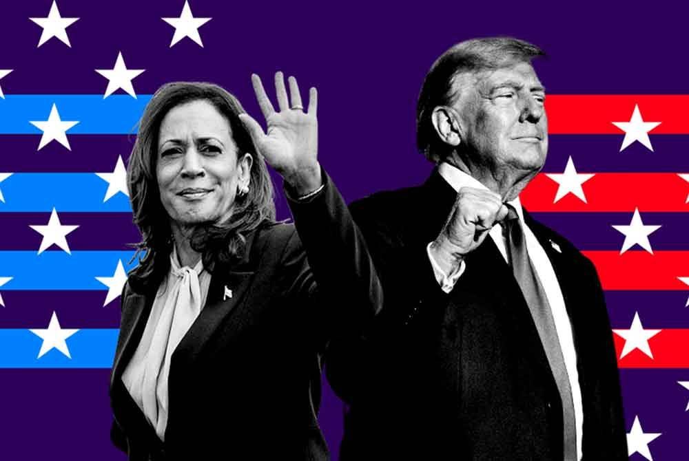 Kamala dan Trump, masing-masing dalam pecutan terakhir untuk menjadi Presiden AS ke-45. FOTO: AGENSI