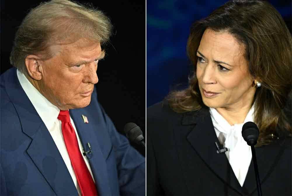 Donald Trump (kiri) dan Kamala Harris. Foto AFP