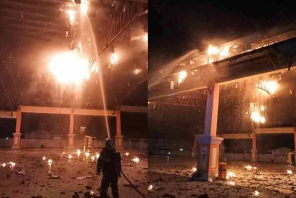 Seorang penganjur majlis hari jadi hari ini direman seminggu bagi membantu siasatan Dewan Arena Square di sini, yang terbakar, dipercayai akibat percikan bunga api malam Ahad.