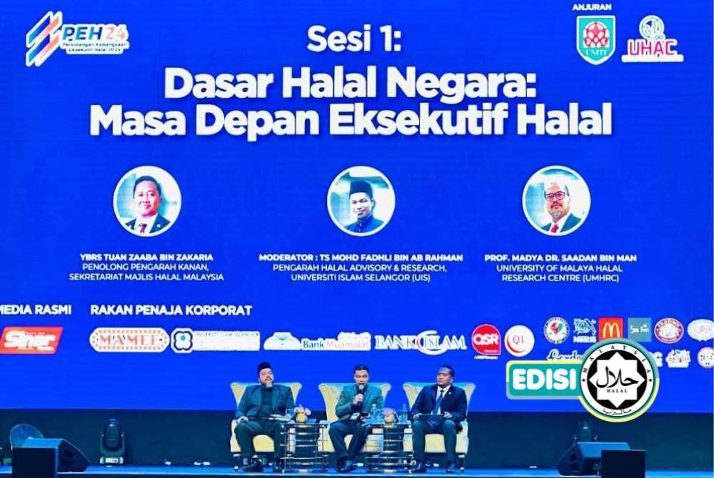 DR SAADAN (kiri) ketika menjadi ahli panel pada Persidangan Kebangsaan Eksekutif Halal 2024 di Bangi baru-baru ini.