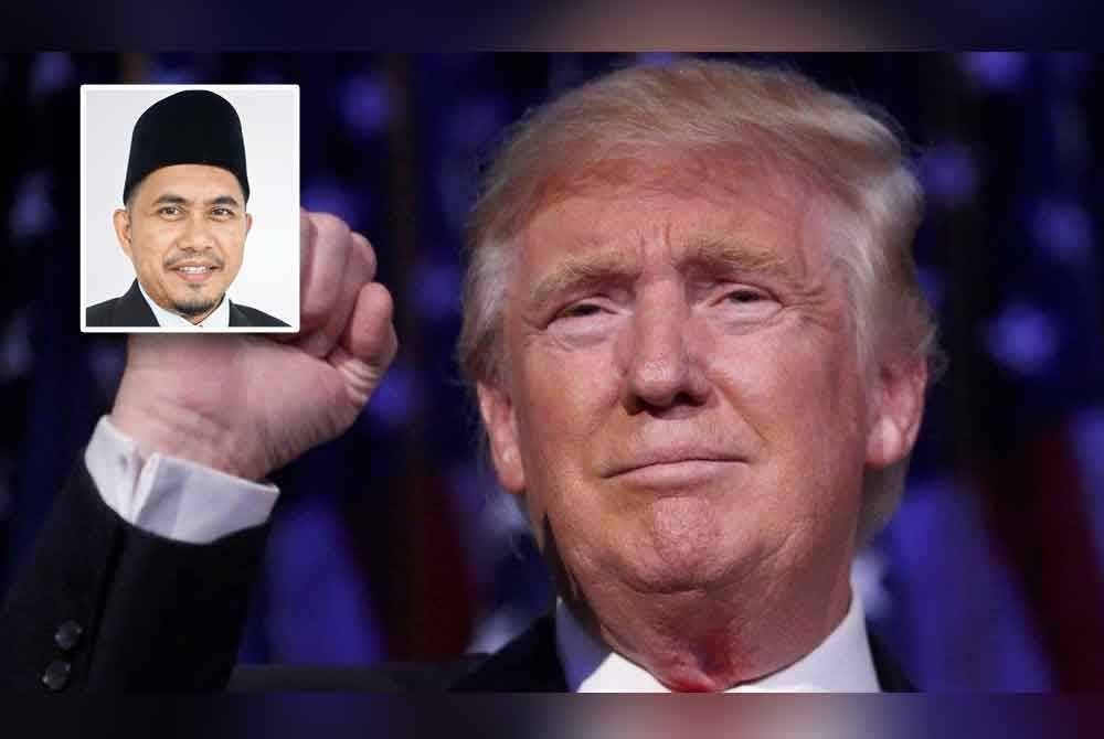 Sejak 2015, tiada peristiwa yang lebih mendominasi politik AS berbanding penampilan dramatik Trump di pentas. (Gambar kecil: Mohd Roslan)