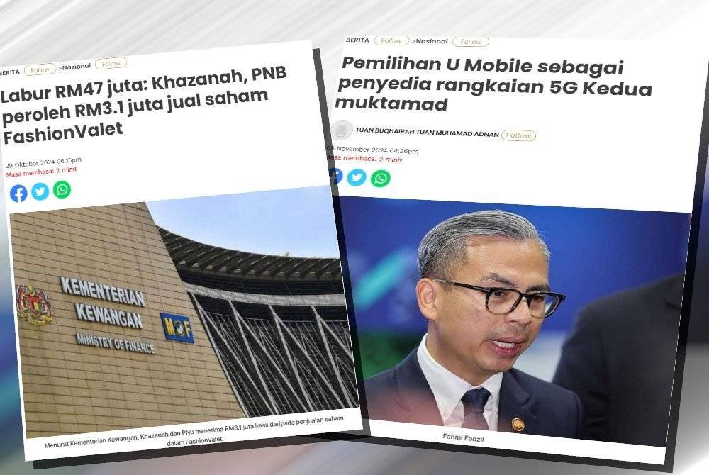 Laporan Sinar Harian berhubung isu pemilihan U Mobile dan kerugian Khazanah Nasional Bhd serta Permodalan Nasional Bhd dalam pelaburan dengan FashionValet.