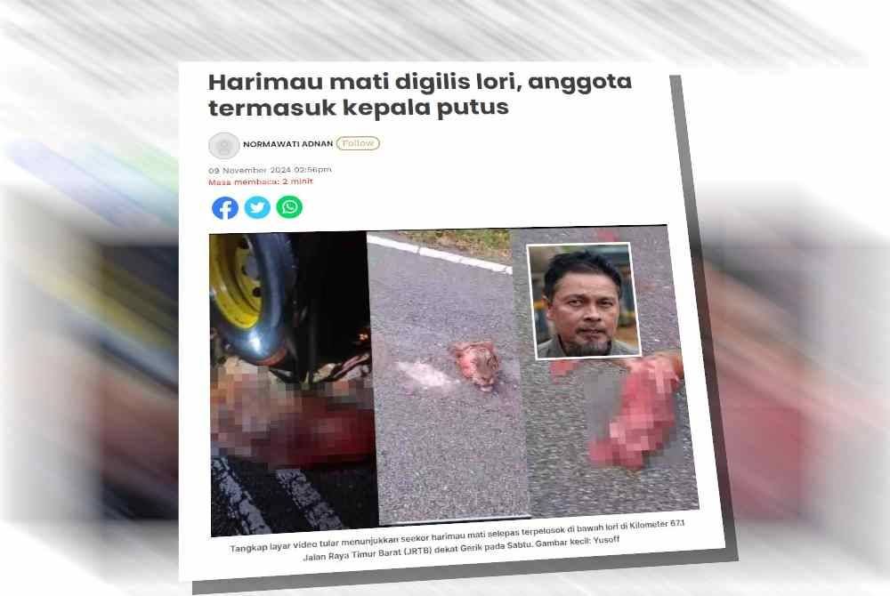 Laporan Sinar Harian pada Sabtu.