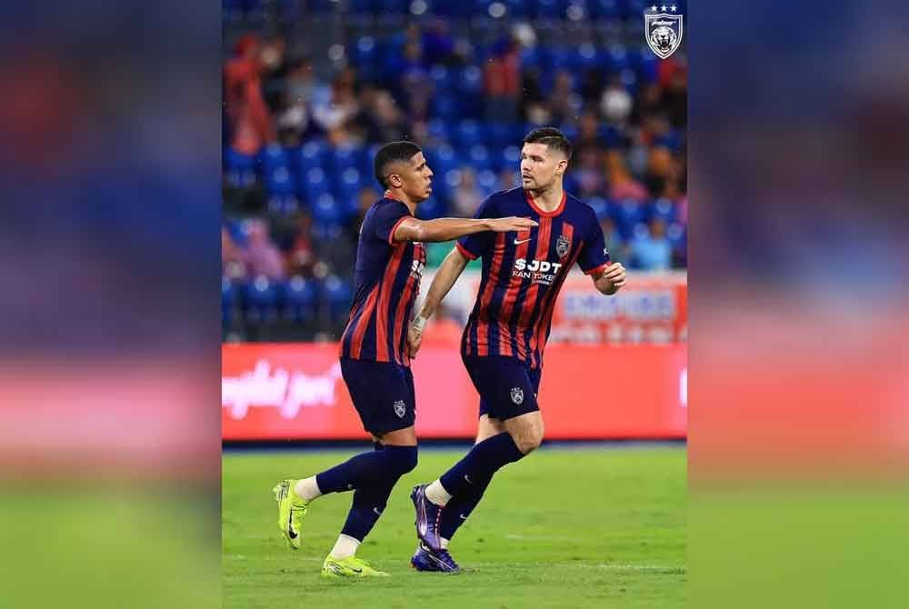 Romales dan Morales menjadi dua watak penting dalam memastikan tiga mata milik JDT dalam aksi Liga Super. Foto: Johor Southern Tigers.