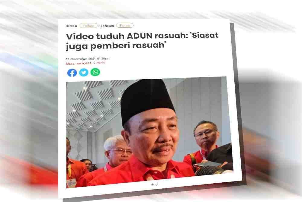 Laporan Sinar Harian berhubung dakwaan skandal rasuah membabitkan Ahli Dewan Undangan Negeri (ADUN) di Sabah.