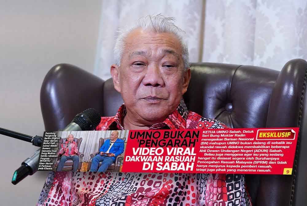 Bung Moktar. Gambar kecil: Muka depan Sinar Harian pada Jumaat