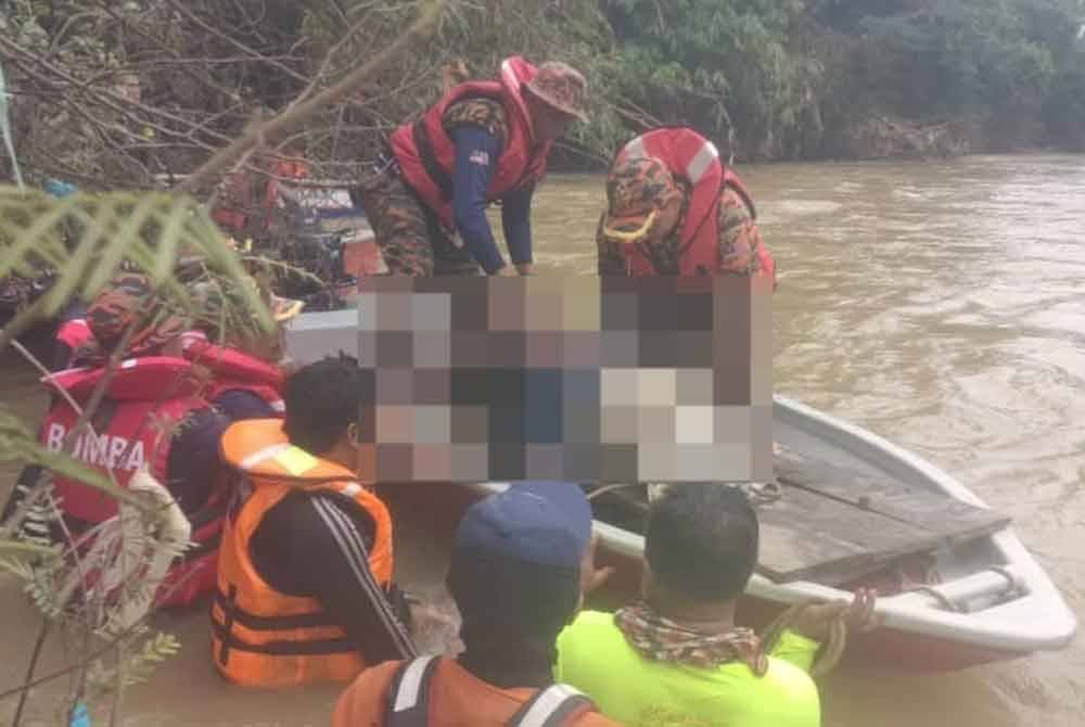 Jasad Nur Arina ditemui tersangkut di Sungai Rui, Gerik, kira-kira 7km dari lokasi mangsa dilaporkan hanyut. Foto: ihsan Bomba Perak