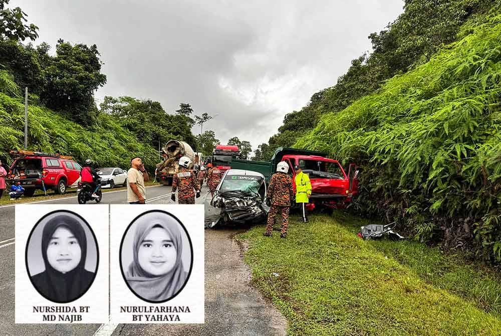 Dua kenderaan yang terbabit dalam kemalangan di KM15 Jalan Lipis-Jerantut dekat Kampung Jeram Bungor, pada Selasa. Foto ihsan PDRM