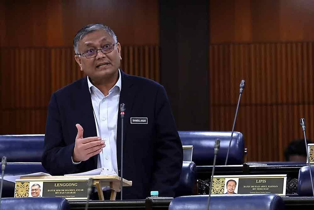 Shamsul Anuar pada Persidangan Dewan Rakyat sempena Mesyuarat Ketiga Penggal Ketiga Parlimen ke-15 di Bangunan Parlimen pada Rabu. Foto Bernama