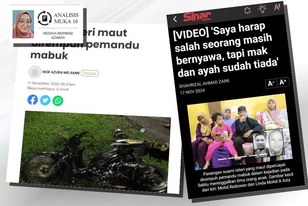 Baru-baru ini, pilu rasanya apabila mengenangkan nasib lima beradik yang hilang punca apabila ibu bapa mereka dilanggar oleh pemandu mabuk ketika berhenti di lampu isyarat di Pasir Gudang, Johor.