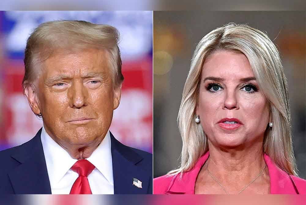 Trump memilih Pam Bondi (kanan) sebagai Peguam Negara AS yang baharu. Foto AFP