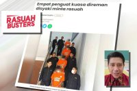 Laporan Sinar Harian mengenai empat penguat kuasa di Seremban direman empat hari oleh Suruhanjaya Pencegahan Rasuah Malaysia (SPRM) kerana disyaki meminta dan menerima rasuah. (Gambar kecil: Hamdan Daniel)