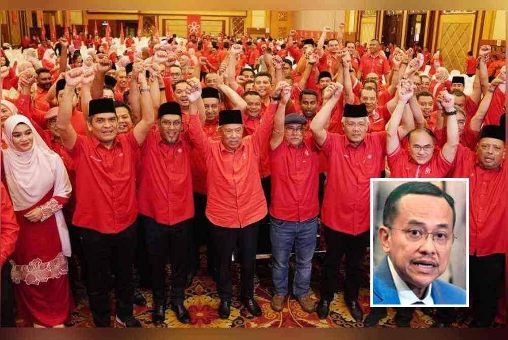 Presiden Bersatu, Tan Sri Muhyiddin Yassin ketika Konvensyen Bersatu yang berlangsung di Selayang pada Julai lalu. Gambar fail. Gambar kecil: Ahmad Samsuri