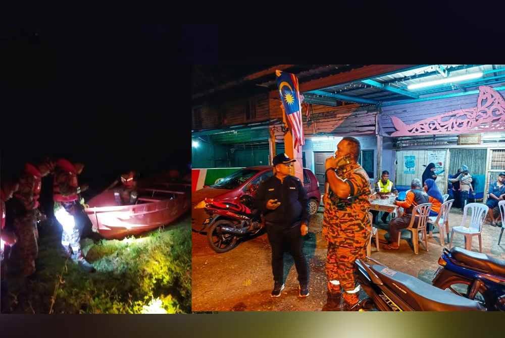 Anggota bomba yang terlibat dalam operasi SAR dekat Jeti Chenor, Maran pada Ahad. Foto JBPM