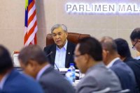 Ahmad Zahid ketika mempengerusikan Mesyuarat Jawatankuasa Kabinet Pelancongan dan Kebudayaan (JKPK) Bilangan 3 Tahun 2024 di Kompleks Parlimen, Kuala Lumpur pada Isnin.