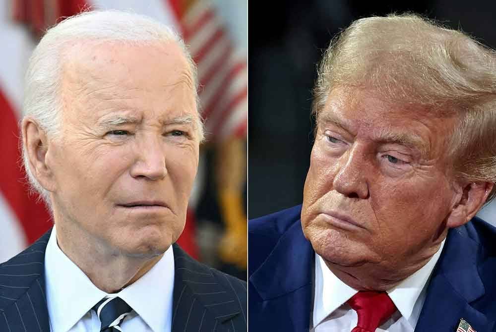 Joe Biden (kiri) dan Donald Trump. - AFP