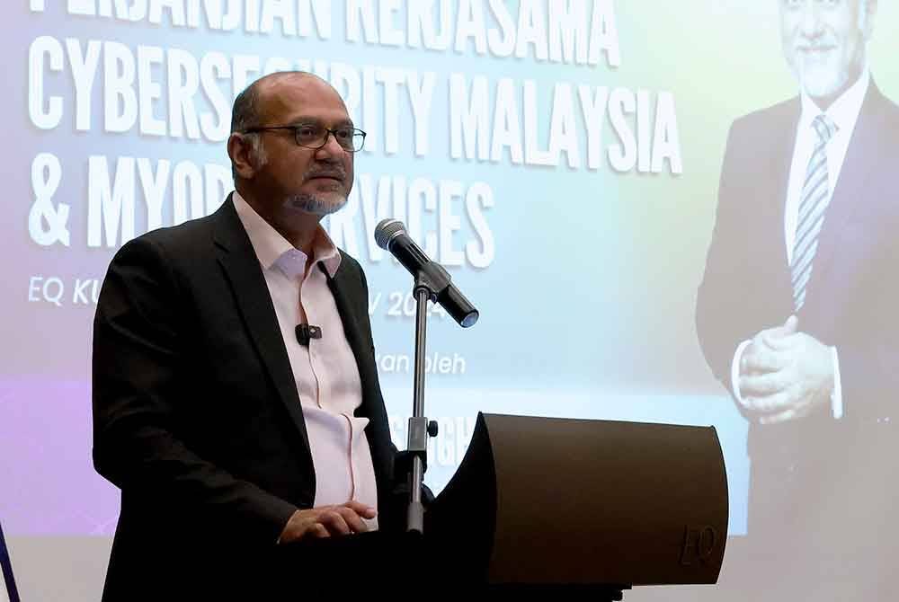 Gobind berucap pada Majlis Menandatangani Perjanjian Persefahaman di antara Cybersecurity Malaysia dan Myori Services pada Selasa.