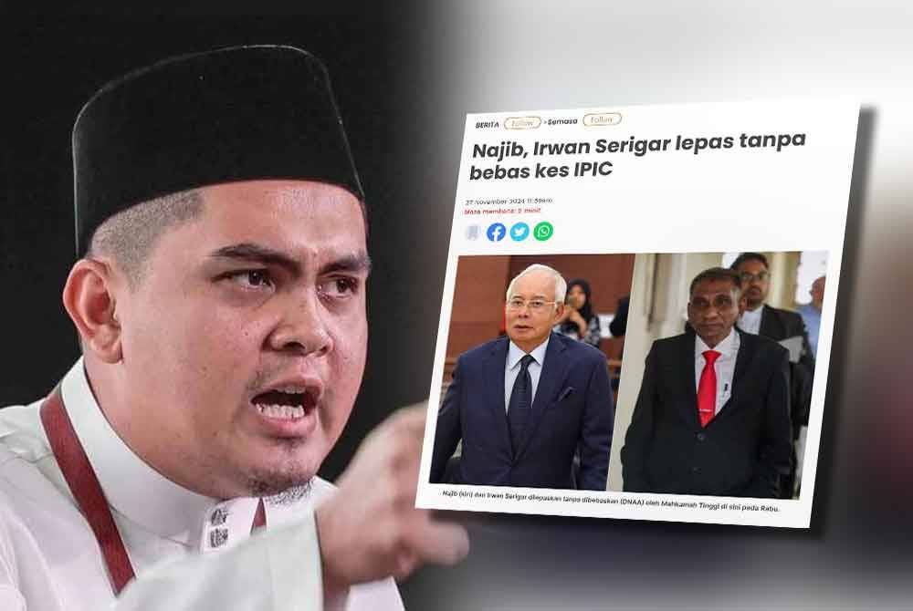 Akmal Saleh (kiri), Mahkamah Tinggi melepas tanpa membebaskan Najib dan Irwan Serigar daripada enam tuduhan pecah amanah.