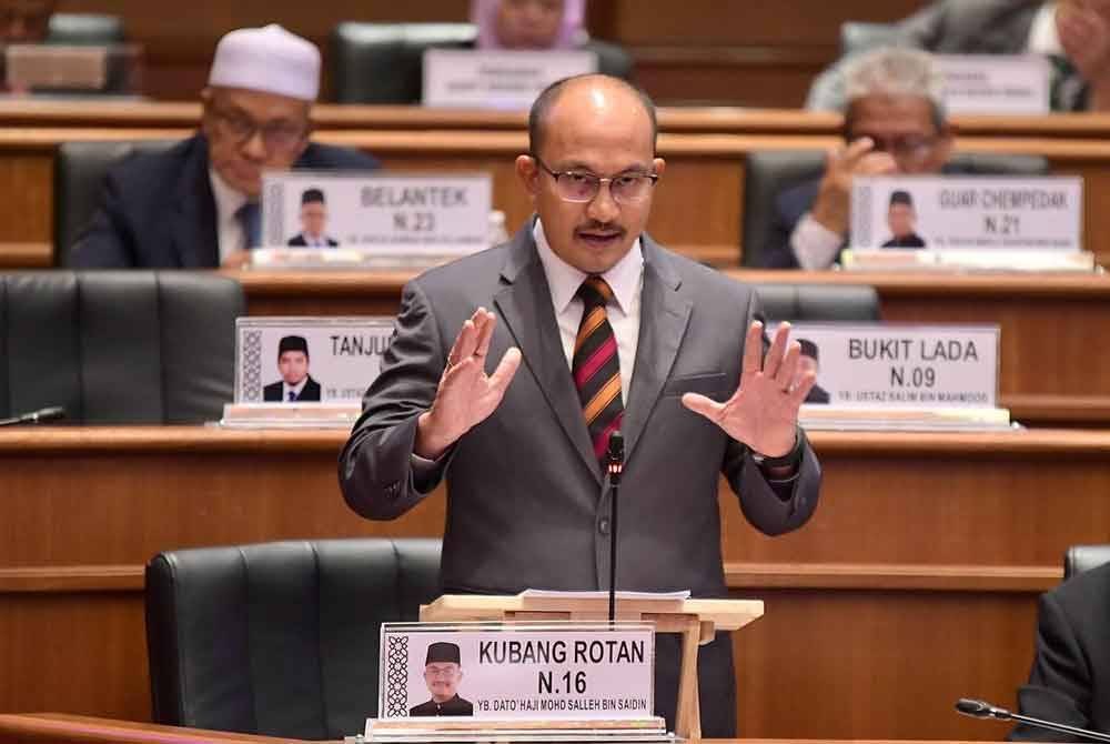 Mohd Salleh pada sesi penggulungan sidang Dewan Undangan Negeri (DUN) Kedah di Wisma Darul Aman pada Rabu.