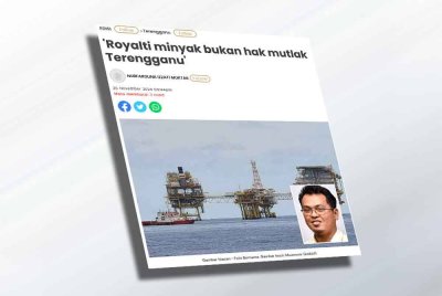 Laporan Sinar Harian berhubung kenyataan Amanah Terengganu mengenai royalti minyak di Terengganu.